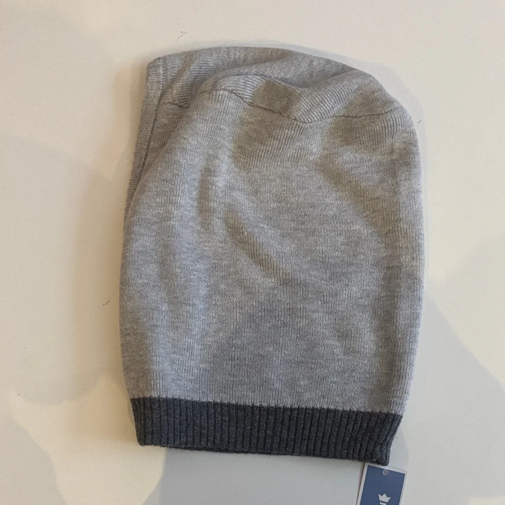 Jacadi Light Gray Knit Balaclava with Dark Gray Trim